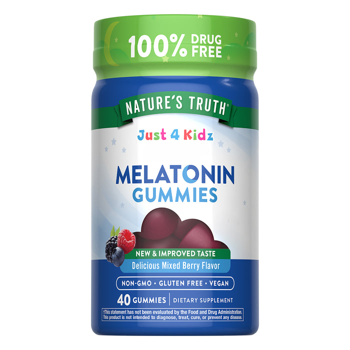 Nature's Truth Melatonina para niños, 1mg por gomita, 40 gomitas sabor cereza