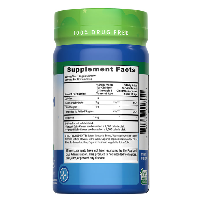 Nature's Truth Melatonina para niños, 1mg por gomita, 40 gomitas sabor cereza