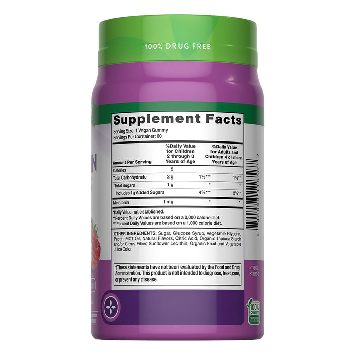 Nature's Truth Suplemento Melatonina 1 mg, 60 gomitas sabor cereza