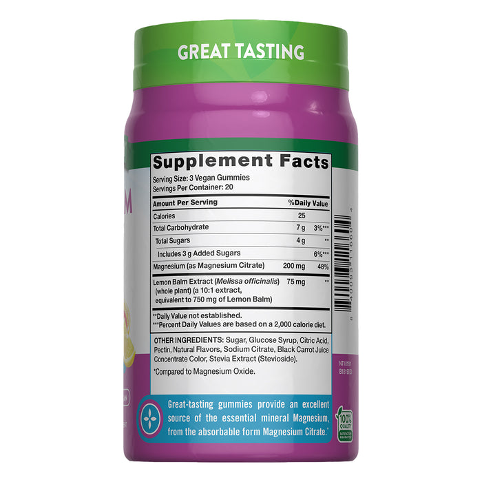 Nature's Truth Suplemento Magnesio 200 mg, 60 gomitas sabor Frambuesa - Limón