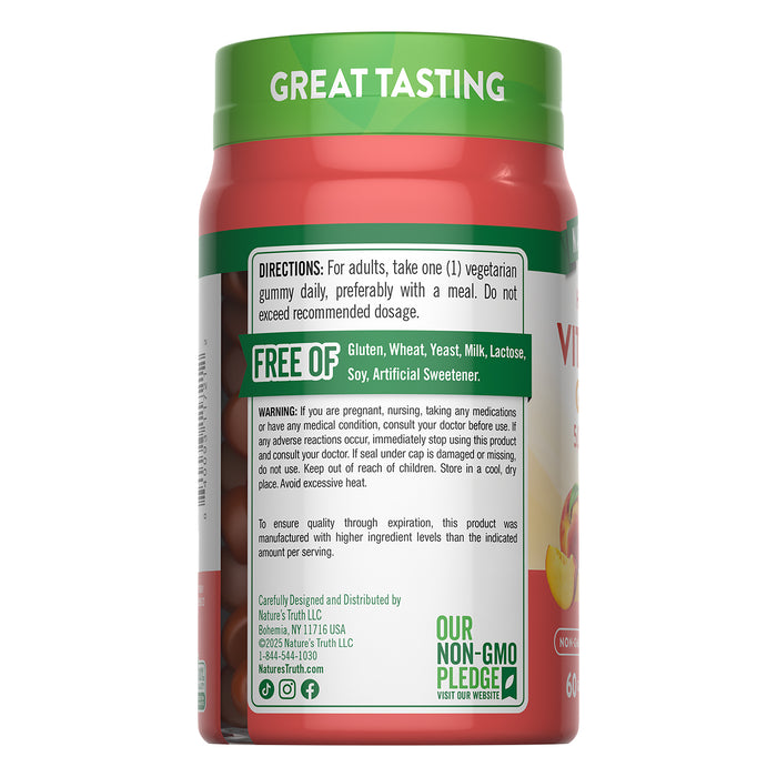 Nature's Truth Vitamina D3 5000 UI (125 mcg), 60 gomitas sabor durazno