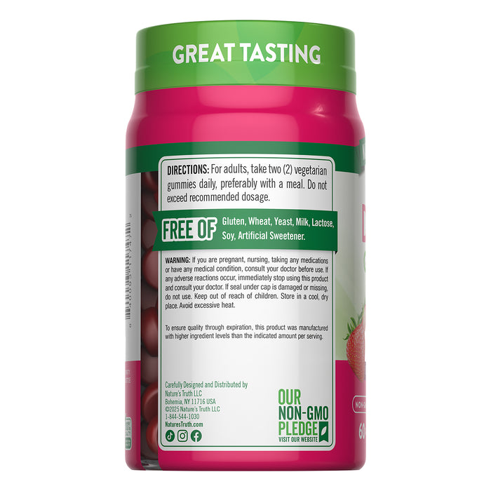 Nature's Truth Vitamina D3 + B-12, 60 gomitas sabor fresa