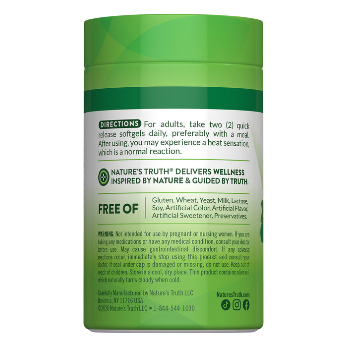 Nature's Truth Suplemento Aceite de Orégano, 90 cápsulas