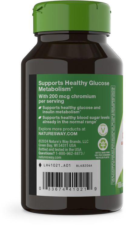 Nature's Way Suplemento de GTF Cromo 200 mg, 100 cápsulas