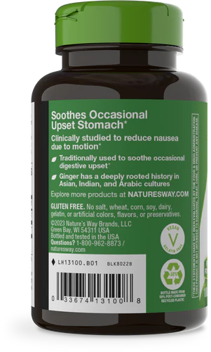 Nature's Way Suplemento Raíz de Jengibre 1100 MG, 100 cápsulas