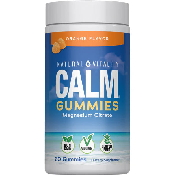 Natural Vitality CALM Suplemento Citrato de Magnesio 330mg, 60 Gomitas sabor naranja