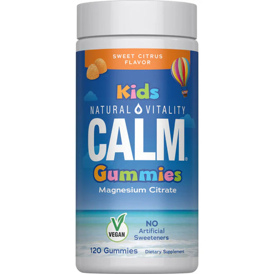Natural Vitality CALM KIDS Citrato de Magnesio para niños, 120 gomitas sabor naranja