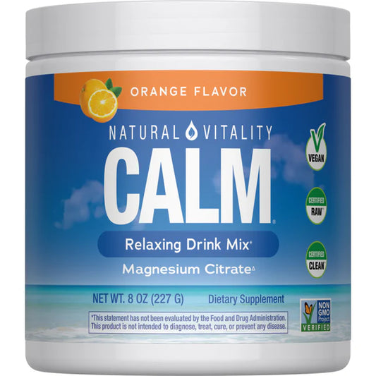 Natural Vitality CALM Suplemento Citrato de Magnesio325mg, 8oz (227g) sabor naranja