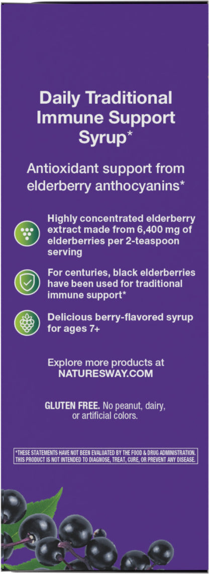 Nature's Way SuplementoSambucus Jarabe Inmune Tradicional, 8fl oz (240 ml)
