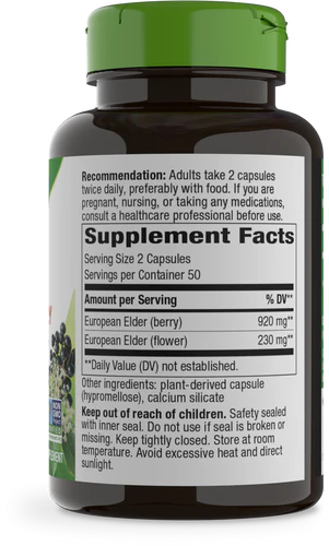 Nature's Way Suplemento de Sauco Negro 1150 mg, 100 cápsulas