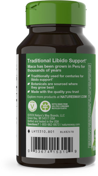Nature's Way Suplemento Raíz de Maca 525 mg, 100 cápsulas