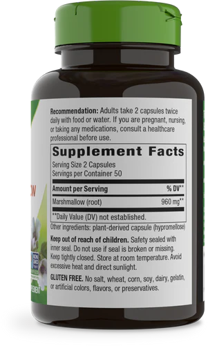 Nature's Way Suplemento de Raíz de malvavisco 960mg, 100 cápsulas