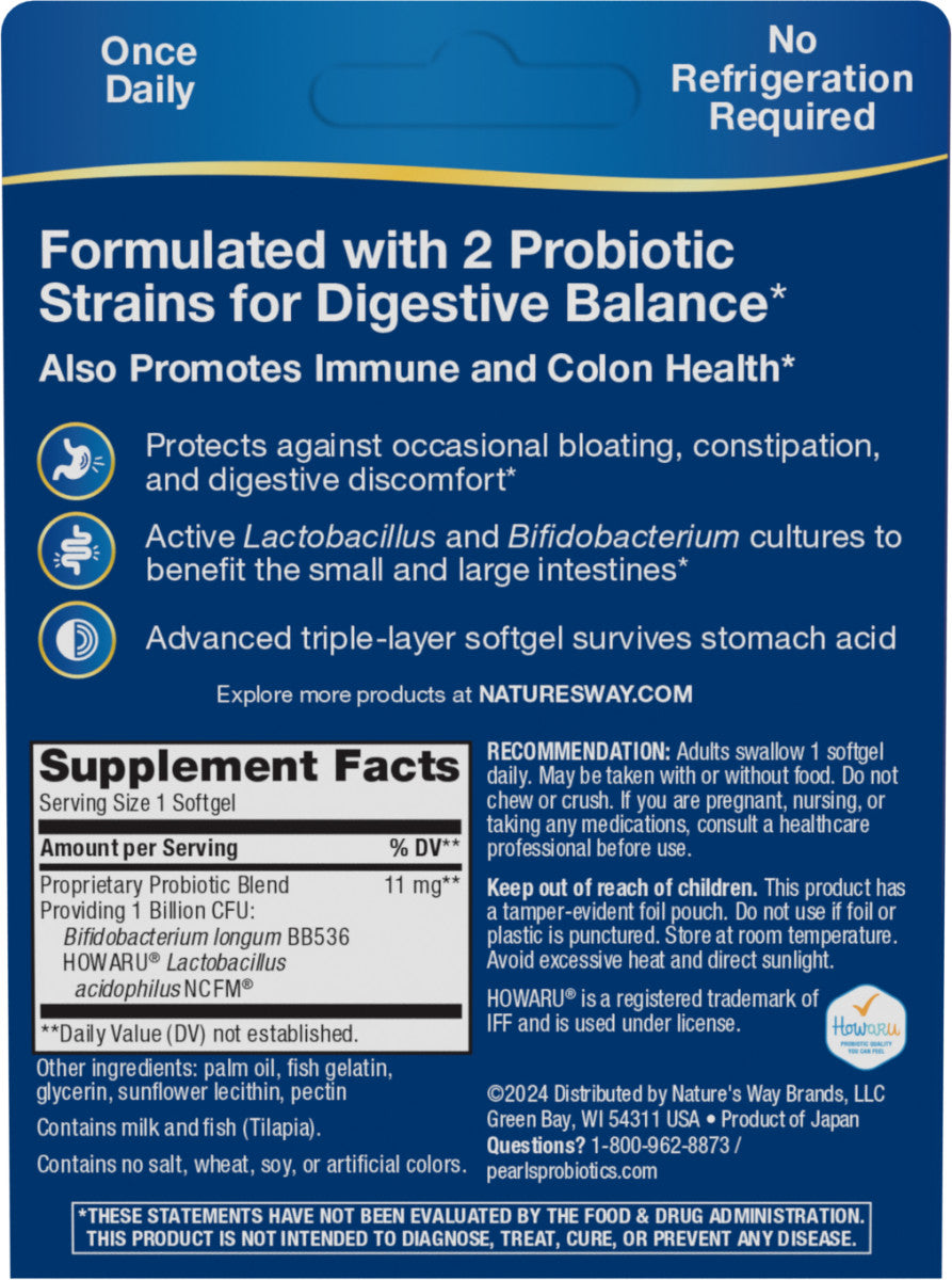 Nature's Way Perlas probióticas Acidophilus, 30 cápsulas