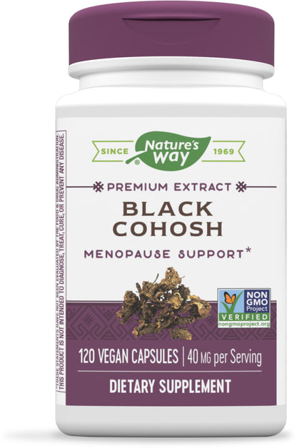 Nature's Way Suplemento Extracto Premium de Cohosh Negro 40 mg, 120 cápsulas