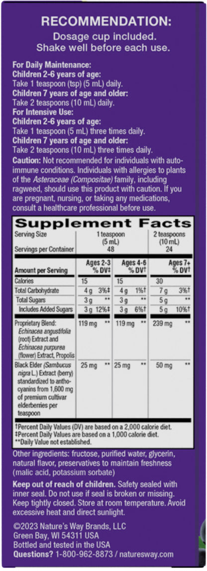 Nature's Way Suplemento Jarabe Sambucus para Niños, 8 fl oz (240 ml)
