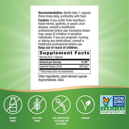 Nature's Way Suplemento de Fruta de cayena, 180cápsulas