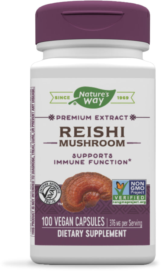 Nature's Way Suplemento Hongo Reishi, 376 mg por porción, 100 cápsulas