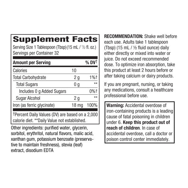 Nature's Way Suplemento Hierro líquido, 16 fl oz (480 ml)