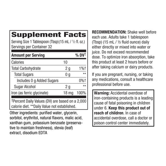 Nature's Way Suplemento Hierro líquido, 16 fl oz (480 ml)