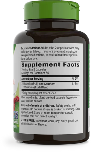 Nature's Way Suplemento Fruta de Schisandra 1.16mg, 100 cápsulas