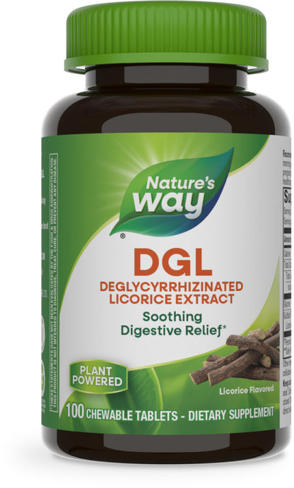 Nature's Way Suplemento de DGL Deglicirricinado, 100 tabsletas masticables