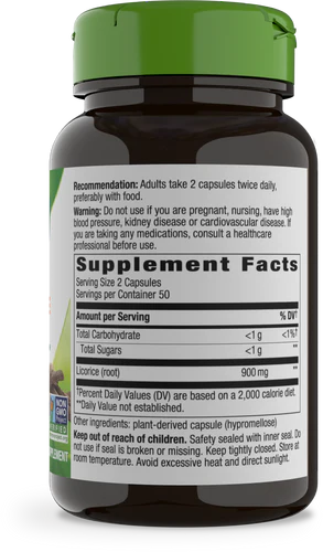 Nature's Way Suplemento Raíz de regaliz 900 mg, 100 cápsulas