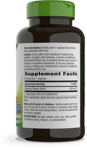 Nature's Way Suplemento de Fruta de cayena, 180cápsulas