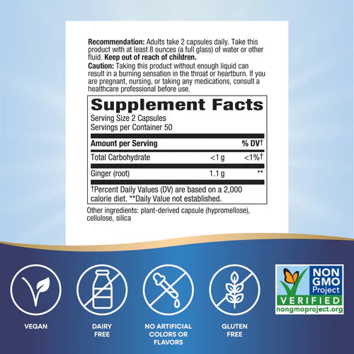 Nature's Way Suplemento Raíz de Jengibre 1100 MG, 100 cápsulas