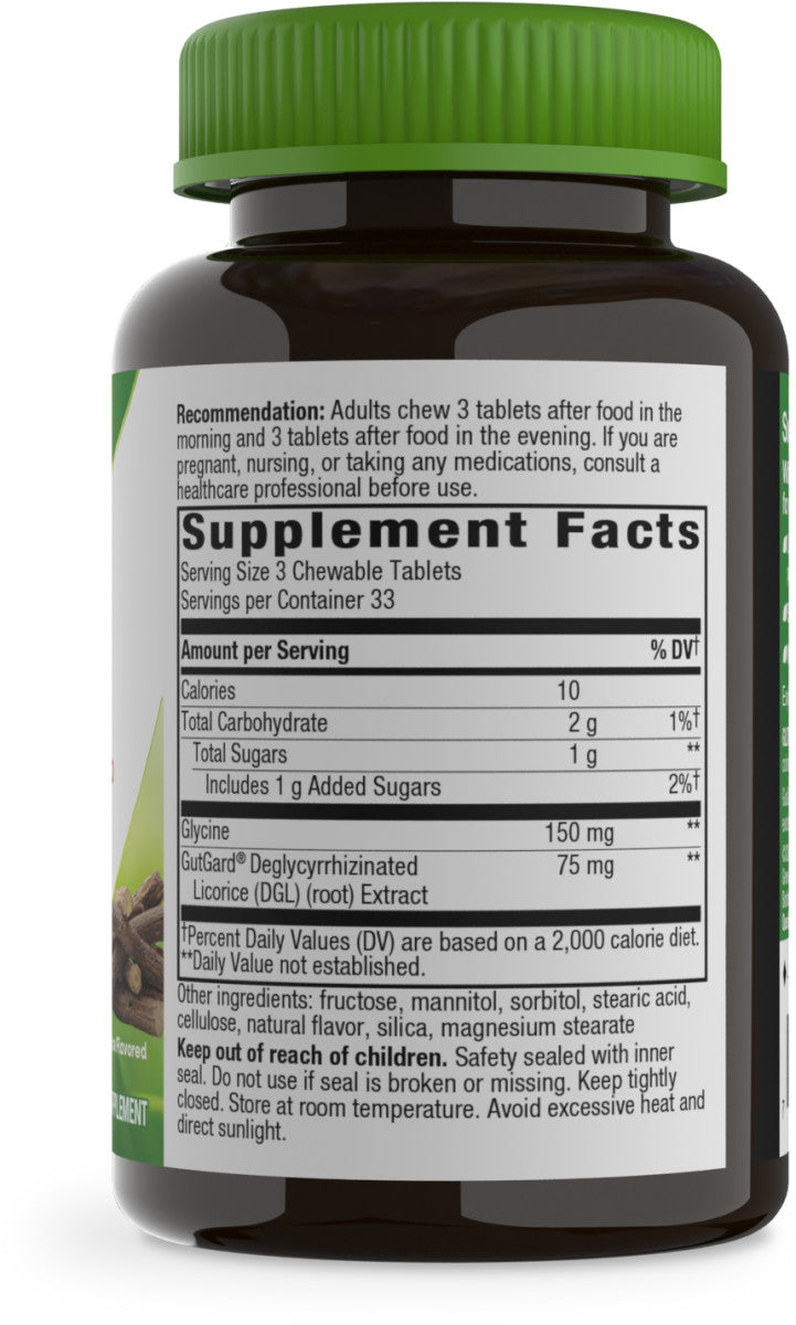 Nature's Way Suplemento de DGL Deglicirricinado, 100 tabsletas masticables