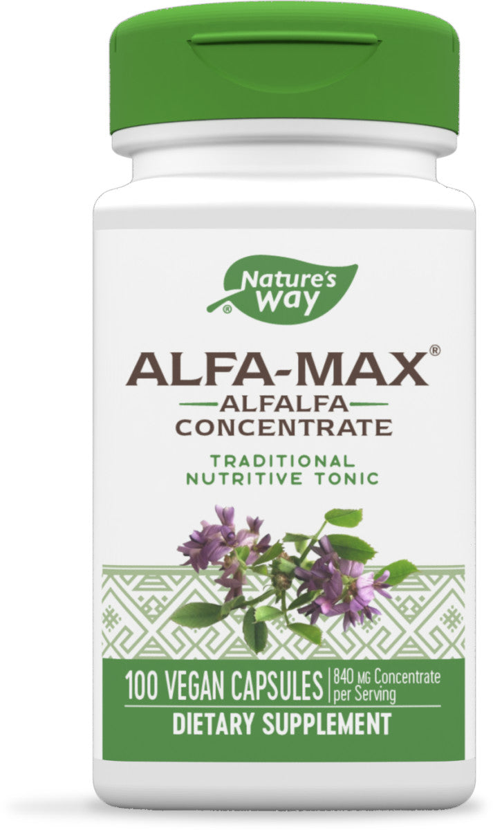 Nature's Way Alfa-Max Suplemento Alfalfa 840 mg, 100 cápsulas