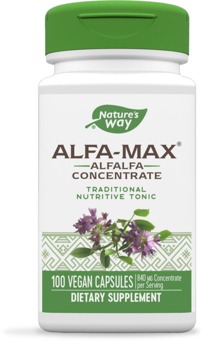 Nature's Way Alfa-Max Suplemento Alfalfa 840 mg, 100 cápsulas