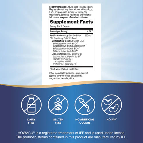 Nature's Way Fortify® Optima® Probiótico para Adultos +50, 50 mil millones, 30 cápsulas