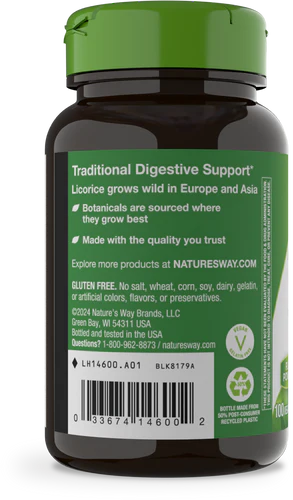 Nature's Way Suplemento Raíz de regaliz 900 mg, 100 cápsulas