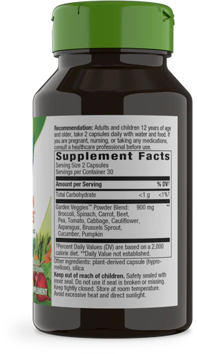 Nature's Way Suplemento Verduras de la huerta 900 mg, 60 cápsulas