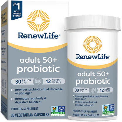Renew Life Ultimate Flora 50+ Probiótico 30 mil millones, 30 cápsulas