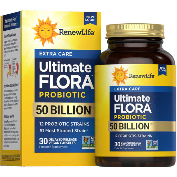 Renew Life Ultimate Flora Extra Care Probiótico 50 mil millones, 30 cápsulas