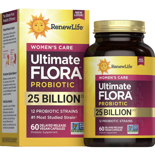 Renew Life Flora Ultimate Probiótico para Mujeres 25 Mil Millones, 60 cápsulas