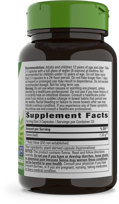 Nature's Way Suplemento Hojas de Sen 1350 mg, 100 cápsulas
