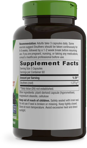 Nature's Way Suplemento de Eleuthero siberiano 1275 mg, 180 cápsulas