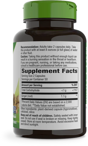 Nature's Way Suplemento Raíz de Jengibre 1100 MG, 100 cápsulas