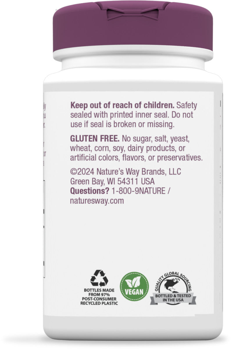 Nature's Way Suplemento Extracto Premium de Cohosh Negro 40 mg, 120 cápsulas