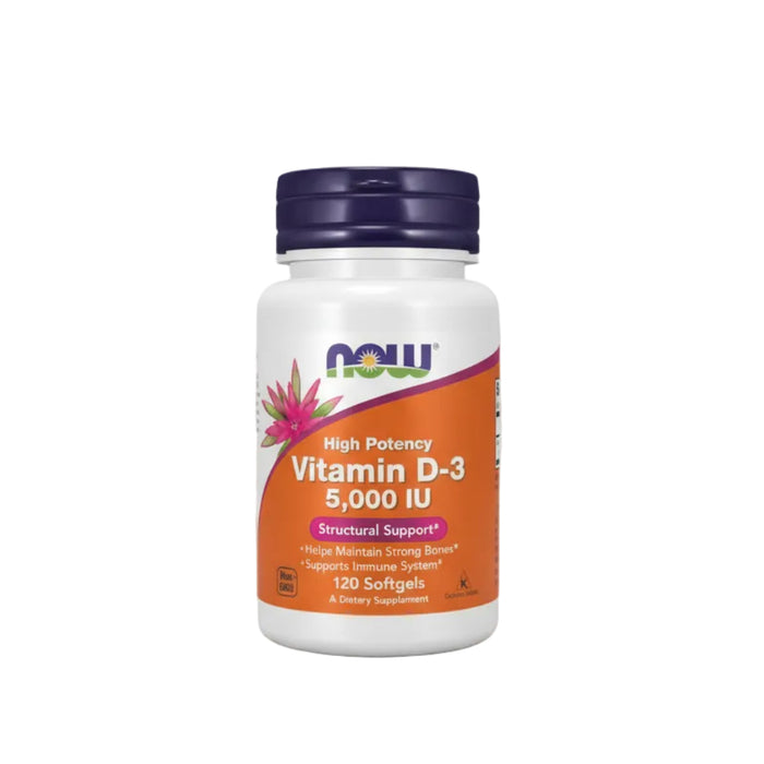 Now Suplemento de Vitamina D3 5000 IU, 120 cápsulas