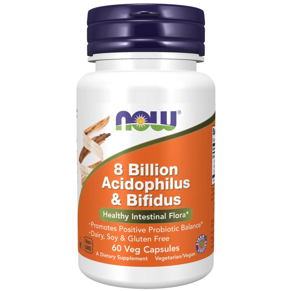 Capsulas Vegetales de Acidophilus y Bifidus 8 billones - 60 caps