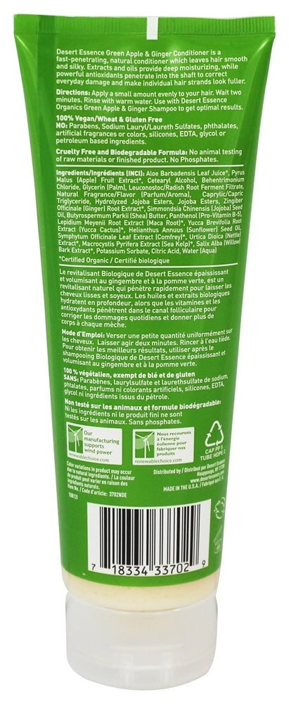 Desert Essence - Acondicionador de Manzana Verde y Jengibre para Cabello 237ml